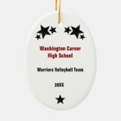 Décoration En Céramique Volleyball fille Blonde Rouge & Noir (Dos)