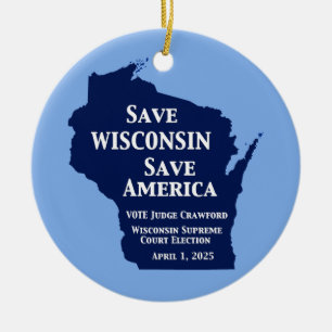 Décoration En Céramique Vote Crawford pour la Cour suprême du Wisconsin