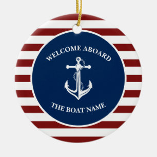 Décoration En Céramique Votre Ancre de nom de bateau