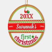 Décoration En Céramique Votre bébé (nom) 1er Noël (Gauche)