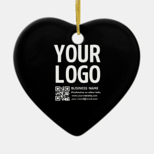 Décoration En Céramique Votre logo avec code QR et texte modifiables