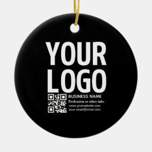 Décoration En Céramique Votre logo avec code QR et texte modifiables