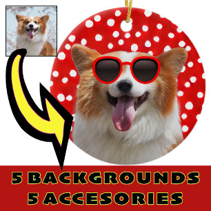 Décoration En Céramique Votre photo Corgi avec accessoires numériques amu