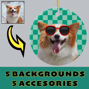 Décoration En Céramique Votre photo de Chien Corgi avec accessoires numéri
