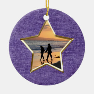 Décoration En Céramique Votre photo texte : cadre d'image en forme d'étoil