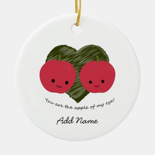 Décoration En Céramique Vous êtes la pomme de mon oeil (Devant)
