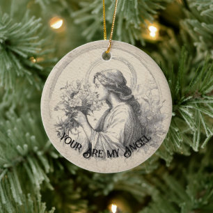 Décoration En Céramique Vous êtes mon ange Noël personnalisé vintage