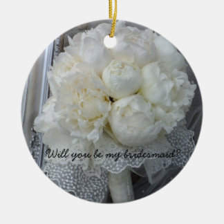 Décoration En Céramique Vous serez mes pivoines de blanc d'ornement de