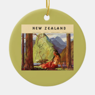 Décoration En Céramique Voyage Ancien, Paysage de Nouvelle-Zélande Femme A