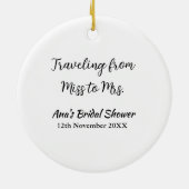 Décoration En Céramique Voyager douche nuptiale ajouter nom date de manque (Dos)