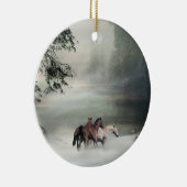 Décoration En Céramique Vraiment joli troupeau de chevaux dans l'ornement  (Droite)