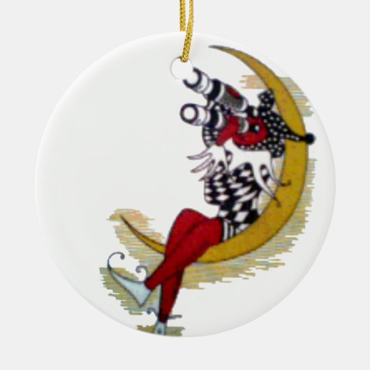 Décoration En Céramique Vue cosmique : Elfe sur la lune aventure (Devant)