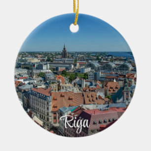 Décoration En Céramique Vue de la vieille ville de Riga d'en haut