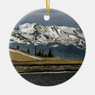 Décoration En Céramique Vue de montagne enneigée de Leadville Colorado