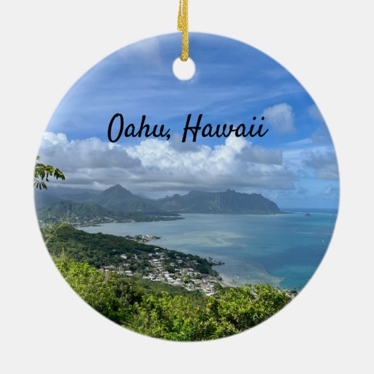 Décoration En Céramique Vue de Windward Oahu, Hawaii (Dos)