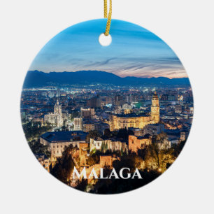 Décoration En Céramique Vue nocturne de la cathédrale de Malaga à Malaga,