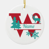 Décoration En Céramique W Monogramme Arbre de Noël initial (Devant)