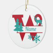 Décoration En Céramique W Monogramme Arbre de Noël initial (Gauche)