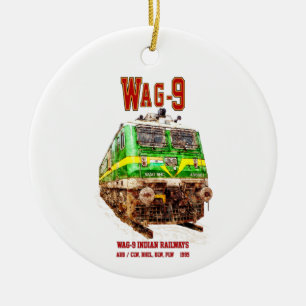 Décoration En Céramique WAG-9 Locomotive. Train de marchandises des chemin