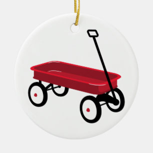 Décoration En Céramique Wagon rouge