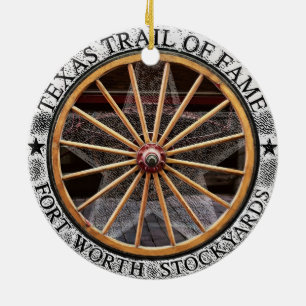 Décoration En Céramique Wagon Wheel de Fort Worth, Texas Céramique Ornamen