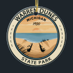 Décoration En Céramique Warren Dunes State Park Michigan Vintage<br><div class="desc">Design artistique du parc d'état Warren Dunes. Les grandes dunes de sable et les plages de bord de lac du parc en font l'un des parcs d'état les plus populaires du Michigan</div>