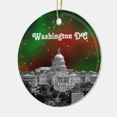 Décoration En Céramique Washington DC Skyline Green Red Starry Sky Xmas (Gauche)