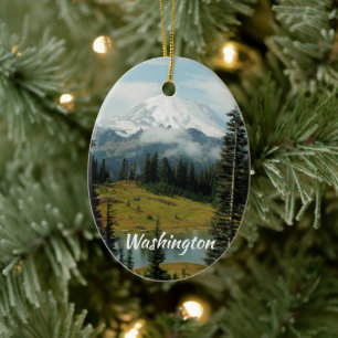 Décoration En Céramique Washington Mount Rainier Holiday