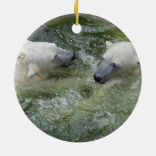 Décoration En Céramique Water Fun Polar Bears
