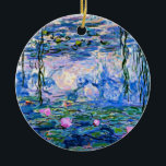 Décoration En Céramique Water Lilies, 1919, par Claude Monet,<br><div class="desc">Water Lilies,  1919 célèbre peinture de Claude Monet,  avec couleur coordonnée couleurs solides rose-violet et bleu Monet,  prêt à se mélanger et à se marier.</div>
