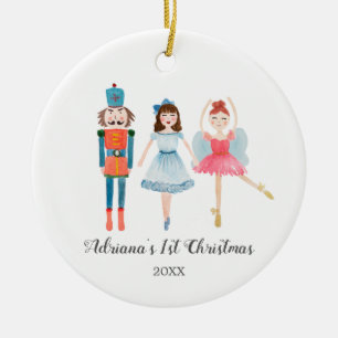 Décoration En Céramique Watercolor Nutcracker Ballerina ornament