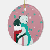 Décoration En Céramique Weasel embrasse à Noël en rose (Gauche)