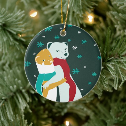 Décoration En Céramique Weasel embrasse en Turquoise Noël (Arbre)