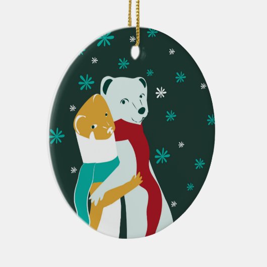 Décoration En Céramique Weasel embrasse en Turquoise Noël (Droite)