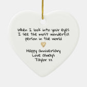 Décoration En Céramique Wedding Anniversary Keepsake Gold Heart (Dos)