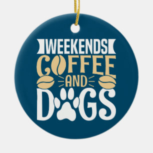Décoration En Céramique Week-ends Carnet café et chiens