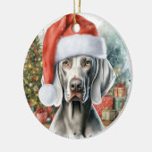 Décoration En Céramique Weimaraner Chien Aquarelle Noël (Gauche)