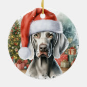 Décoration En Céramique Weimaraner Chien Aquarelle Noël (Dos)