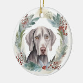 Décoration En Céramique Weimaraner Christmas Wreath Festive Pup (Gauche)