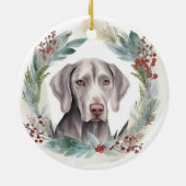 Décoration En Céramique Weimaraner Christmas Wreath Festive Pup (Dos)