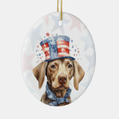 Décoration En Céramique Weimaraner Dog, 4th of july Personalized (Droite)