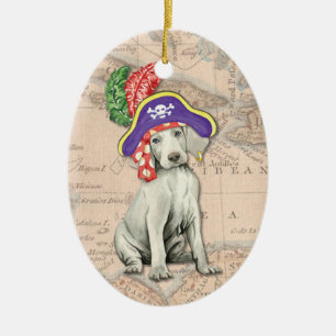 Décoration En Céramique Weimaraner Pirate