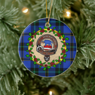 Décoration En Céramique Weir Clan Badge & Tartan Noël personnalisé