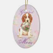 Décoration En Céramique Welsh Springer Spaniel Heart Maman (Gauche)