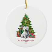 Décoration En Céramique West Highland Terrier Dog Noël personnalisé (Devant)