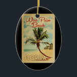 Décoration En Céramique West Palm Beach Palm Tree Vintage voyage<br><div class="desc">Cet hôtel offre une piscine extérieure et un centre de fitness. Il dispose d'un palmier incurvé sur une plage de sable avec l'océan sous un ciel bleu nuageux.</div>