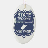 Décoration En Céramique West Virginia State Trooper Protect and Serve (Droite)