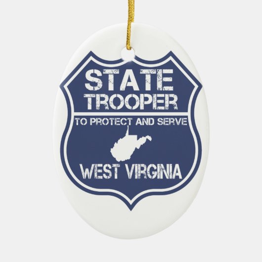 Décoration En Céramique West Virginia State Trooper Protect and Serve (Devant)