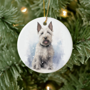 Décoration En Céramique Westie Winter Wonderland
