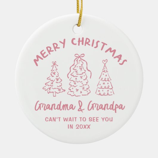 Décoration En Céramique Whimsical Grandparents Pregnancy Announcement (Devant)